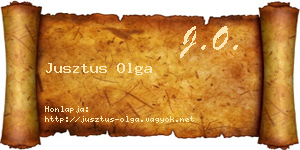 Jusztus Olga névjegykártya