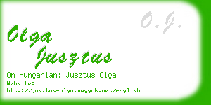 olga jusztus business card